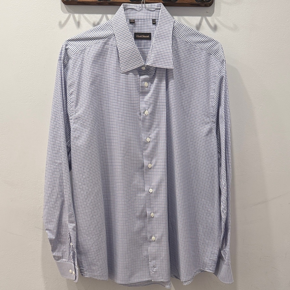 EUC Men's Blue Checkered Dress Shirt